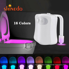 battery powered 16 colors random switching motion sensor toilet bowl light, waterproof LED toilet night light